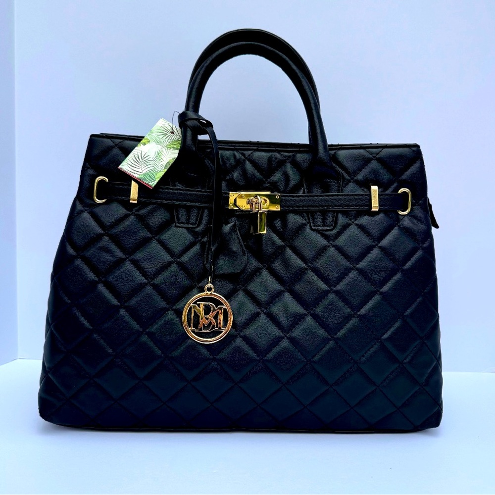 Badgley Mischka Large Quilted Tote with Front Lock 🔐